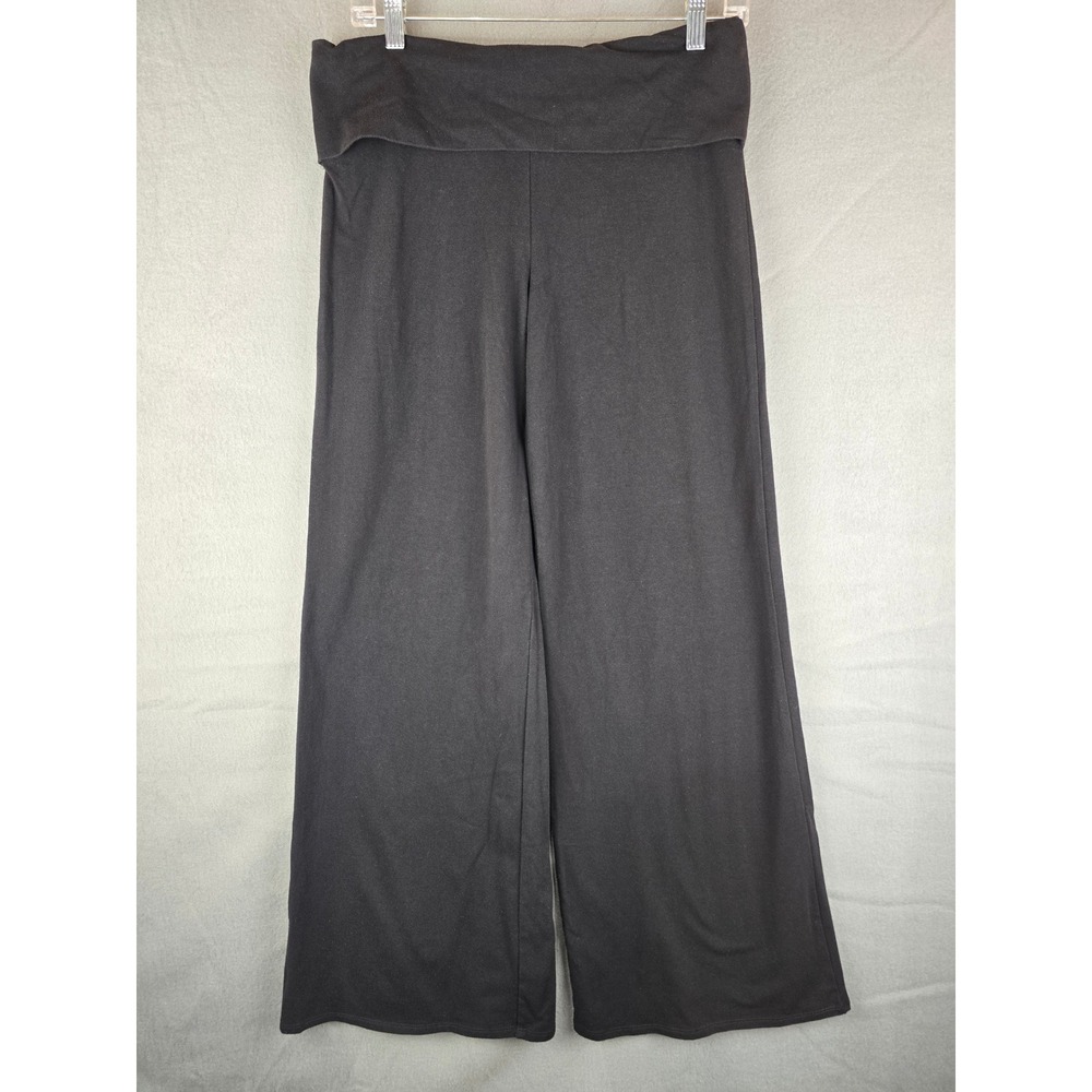 Good Days Project Pants Womens L Black Wide Leg Fold Over Waist Athleisure